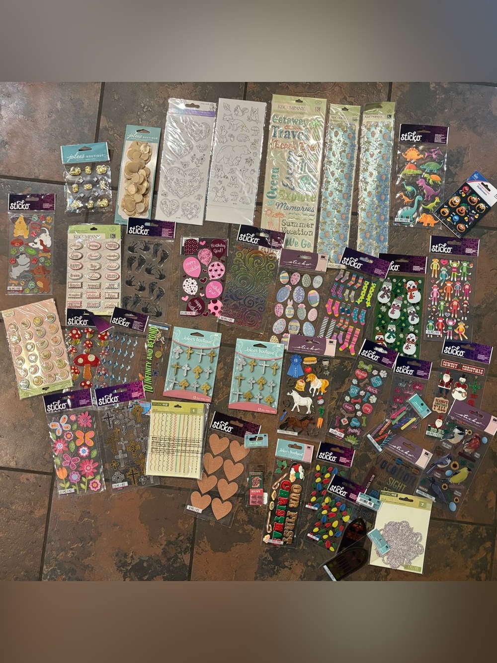Scrapbooking lot Assorted Sticko and Jolee's Boutique Decorative Stickers #11
